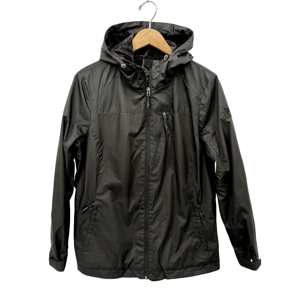 ZeroXposur Black Hooded Soft Lined Shell Jacket Gorpcore Outdoor Size MD